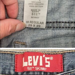 Levi’s 511 Light Blue Wash Denim Skinny Jeans